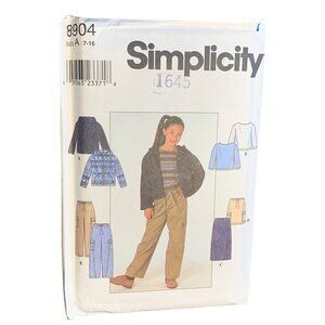 Simplicity Girls Top Jacket Pants Skirt Sewing Pattern Sz 7-16 8904 - Uncut